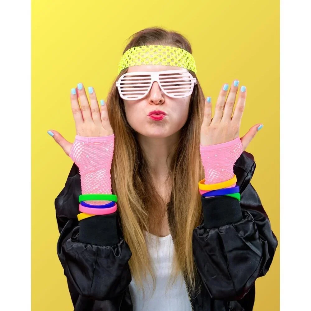 Women's Rhinestone Light Pink Sparkly Halloween Cosplay Fingerless Long Gloves